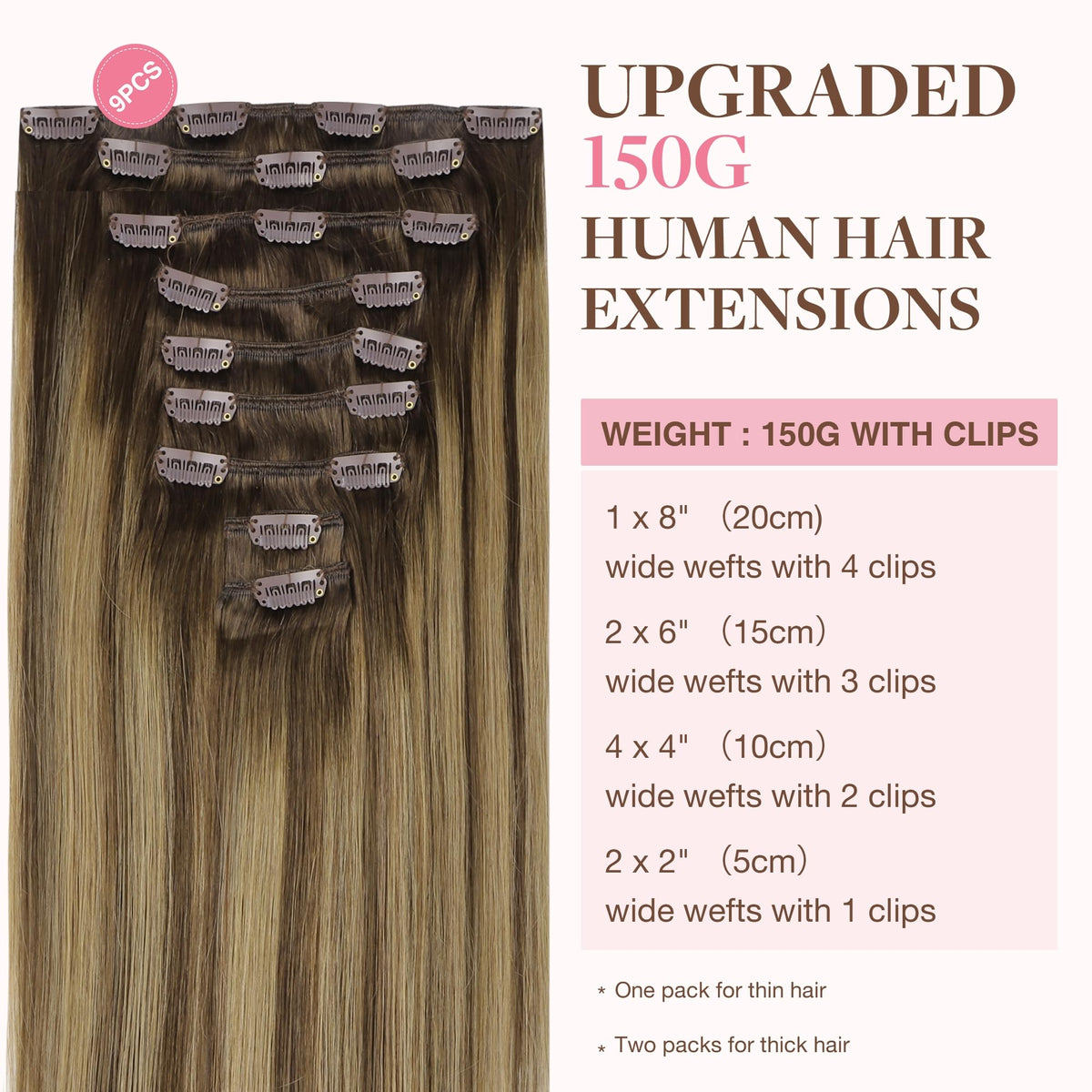 GOO GOO Clip in Hair Extensions close-up of clips and texture