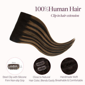 GOO GOO Clip in Hair Extensions close-up of silicone-backed clip
