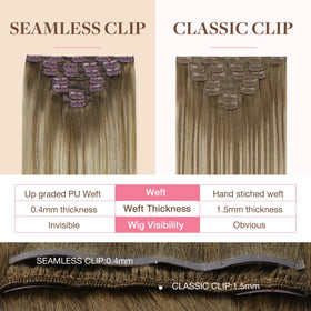 GOO GOO Clip in Hair Extensions close-up of the PU edge