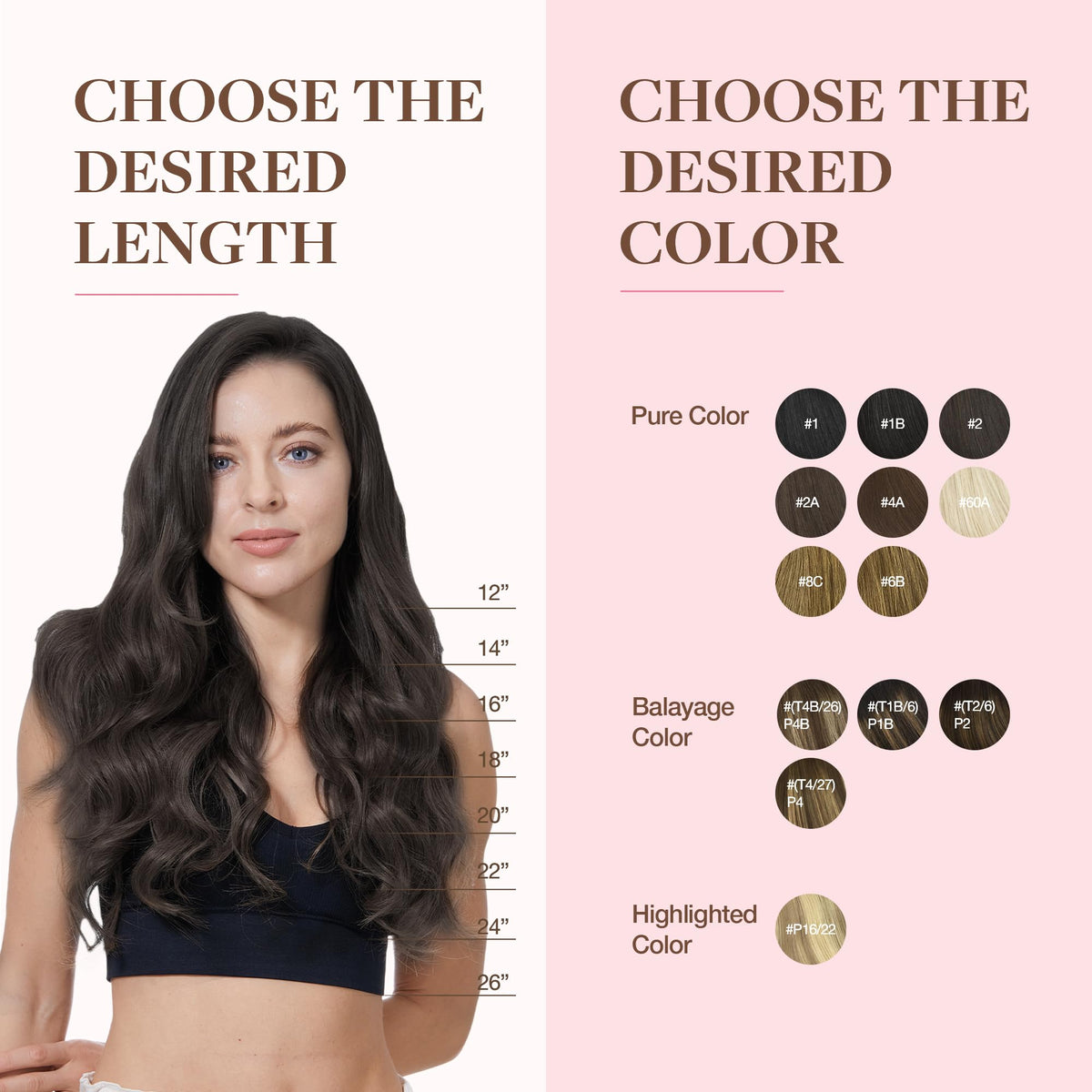 GOO GOO Clip in Hair Extensions Dark Brown colour range