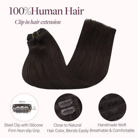 GOO GOO Clip in Hair Extensions dark brown packaging