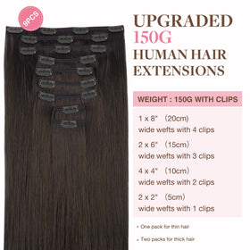 GOO GOO Clip in Hair Extensions Dark Brown side view