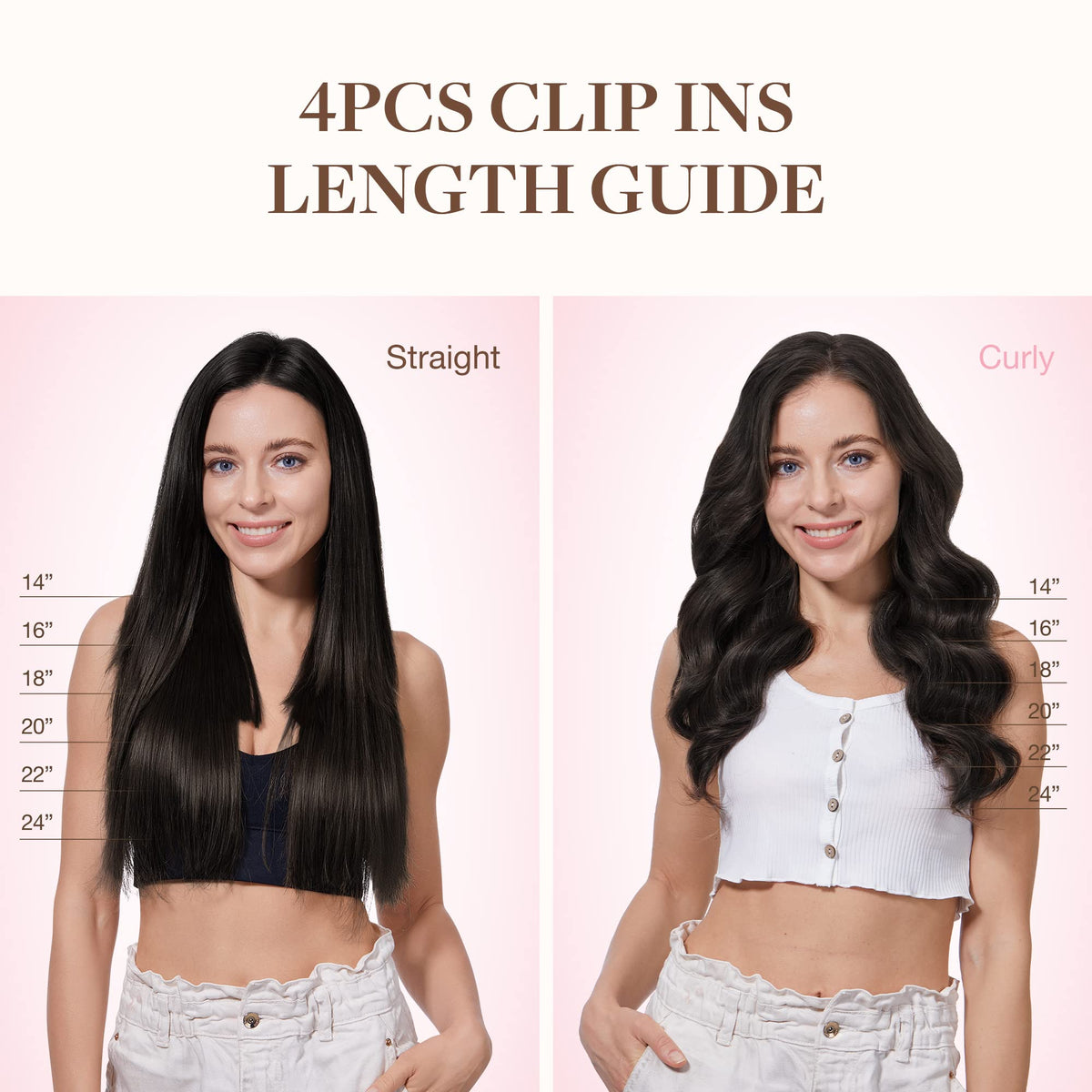 GOO GOO Clip in Hair Extensions dark brown strands