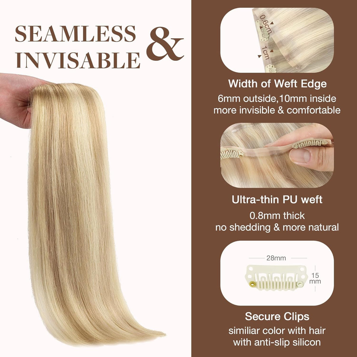 GOO GOO Clip in Hair Extensions displayed in packaging