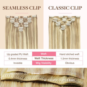 GOO GOO Clip in Hair Extensions displayed in various colour options