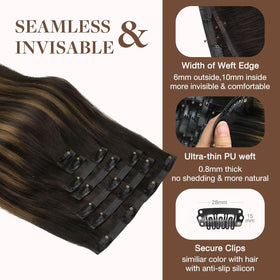 GOO GOO Clip in Hair Extensions displayed in various colour options