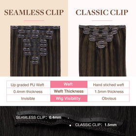 GOO GOO Clip in Hair Extensions displayed in various shades