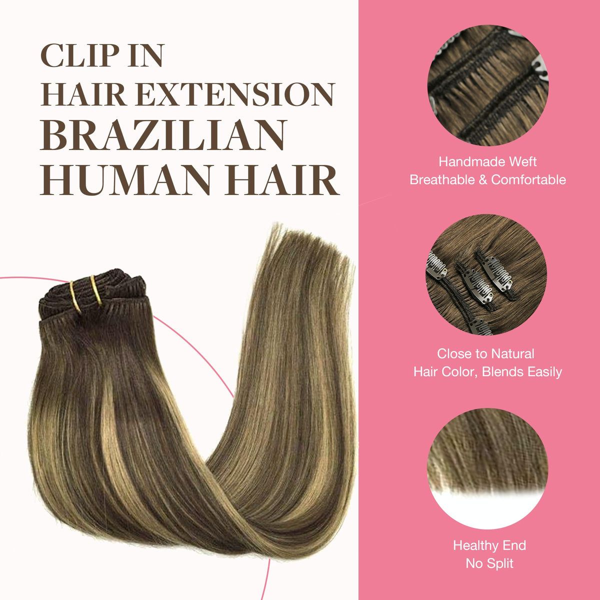 GOO GOO Clip in Hair Extensions displayed in various shades