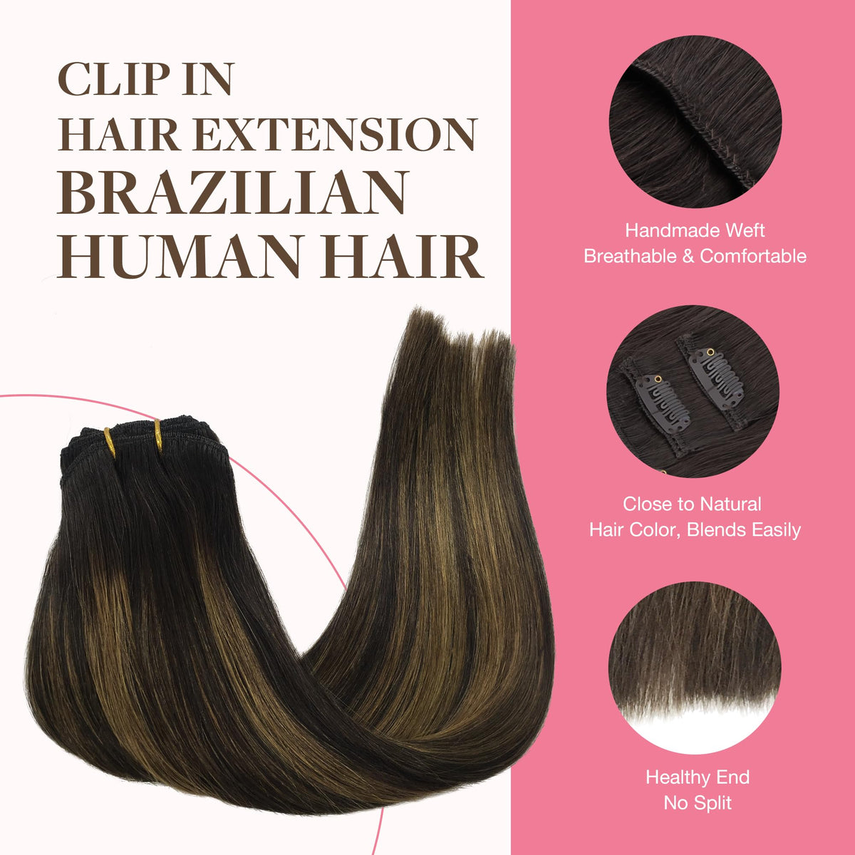 GOO GOO Clip in Hair Extensions displayed in various shades