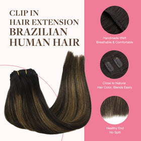GOO GOO Clip in Hair Extensions displayed in various shades