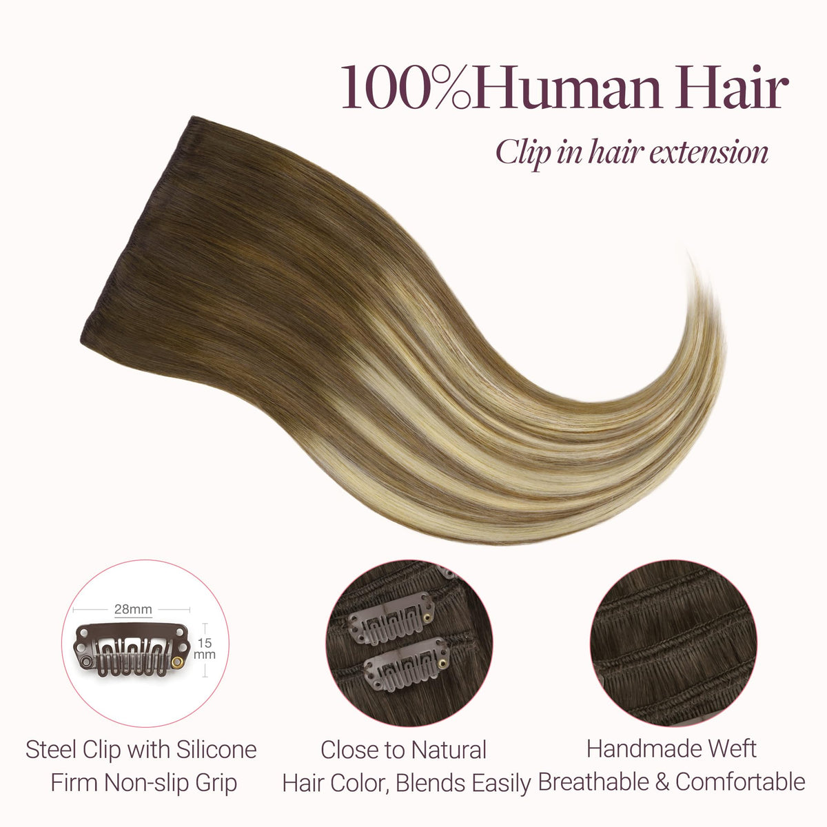 GOO GOO Clip in Hair Extensions displayed in various shades