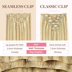 GOO GOO Clip in Hair Extensions displayed in various shades