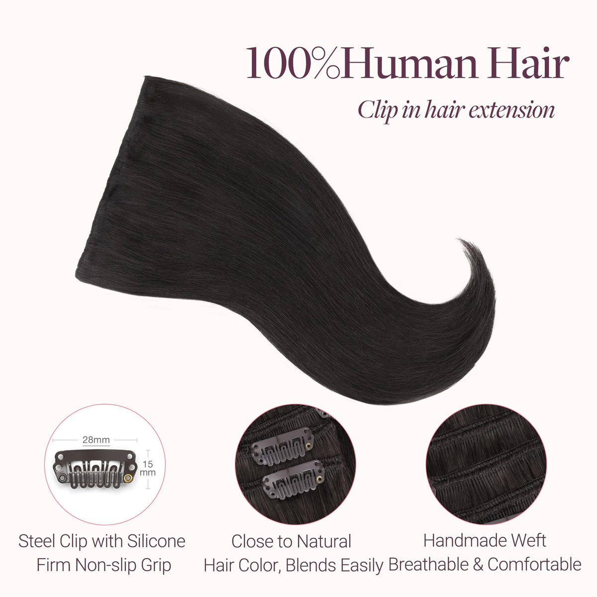 GOO GOO Clip in Hair Extensions displayed in various shades