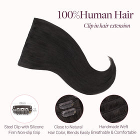 GOO GOO Clip in Hair Extensions displayed in various shades