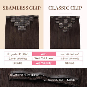 GOO GOO Clip in Hair Extensions displayed in various shades