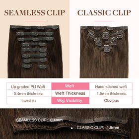 GOO GOO Clip in Hair Extensions displayed in various shades