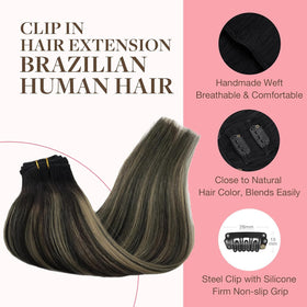 GOO GOO Clip in Hair Extensions displayed in various shades