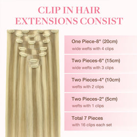 GOO GOO Clip in Hair Extensions displayed on a mannequin