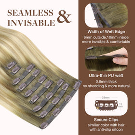 GOO GOO Clip in Hair Extensions displayed on a mannequin