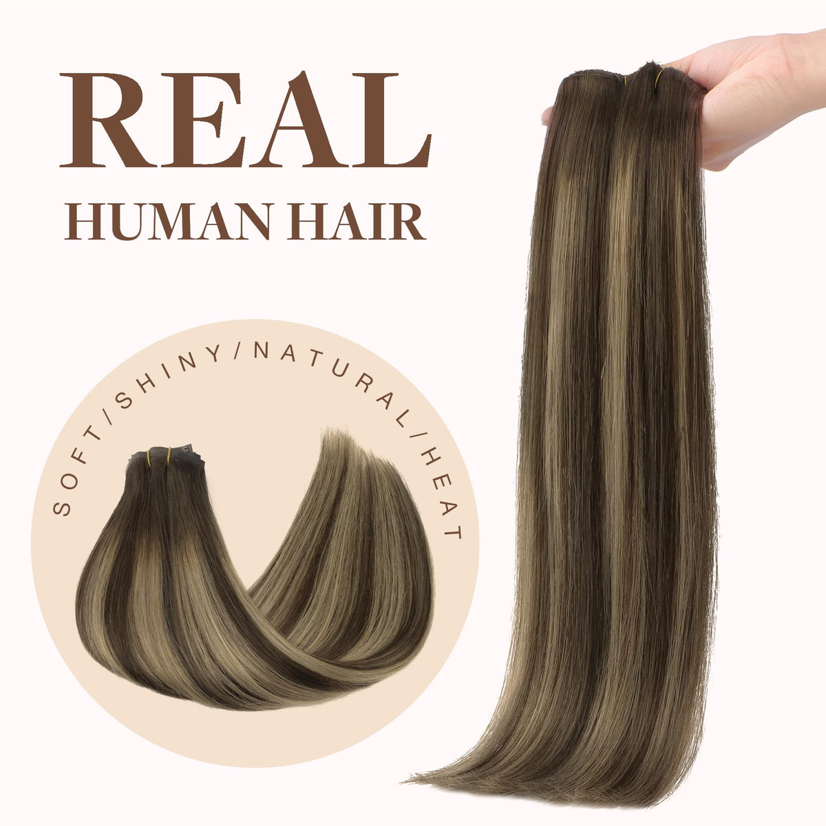GOO GOO Clip in Hair Extensions displayed on a mannequin