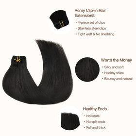 GOO GOO Clip in Hair Extensions displayed with packaging