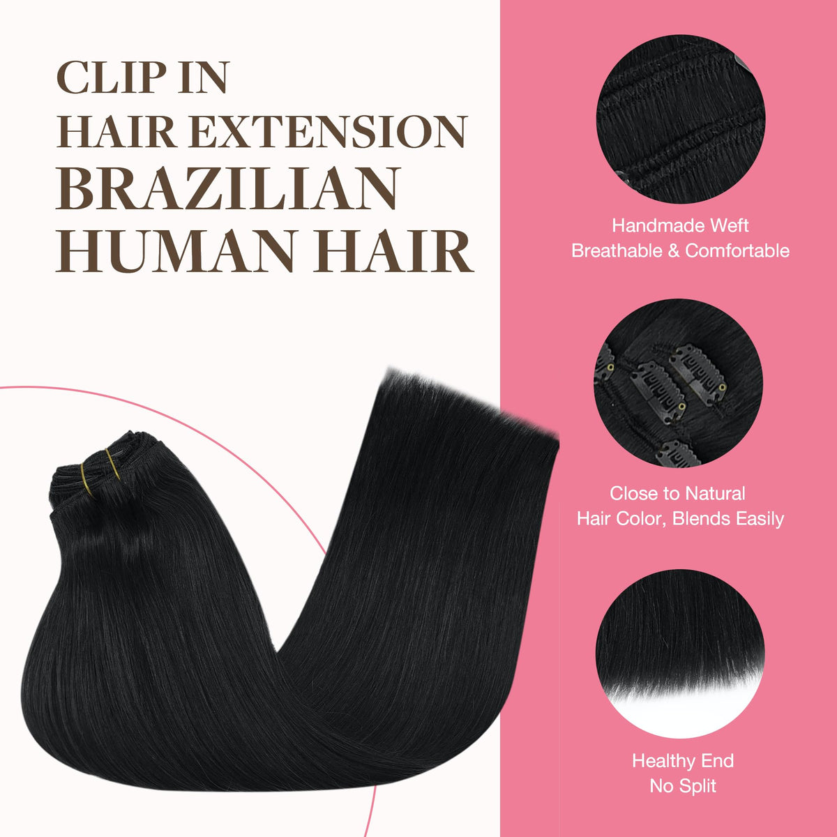 GOO GOO Clip in Hair Extensions displayed with styling tools