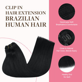 GOO GOO Clip in Hair Extensions displayed with styling tools