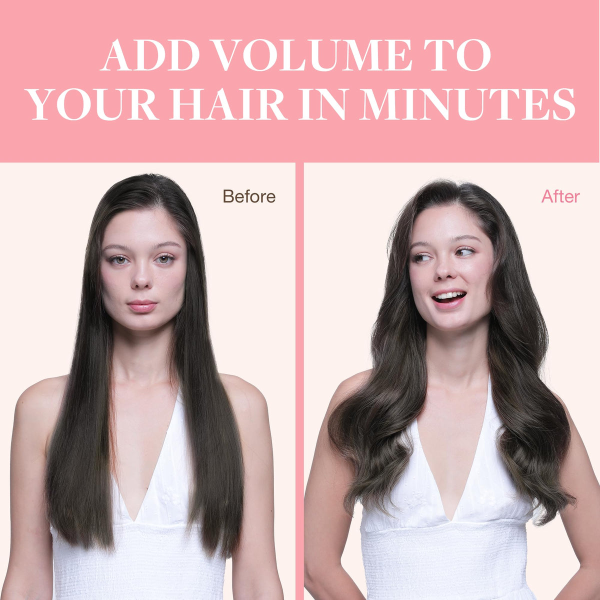 GOO GOO Clip in Hair Extensions displayed with styling tools
