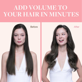 GOO GOO Clip in Hair Extensions displayed with styling tools