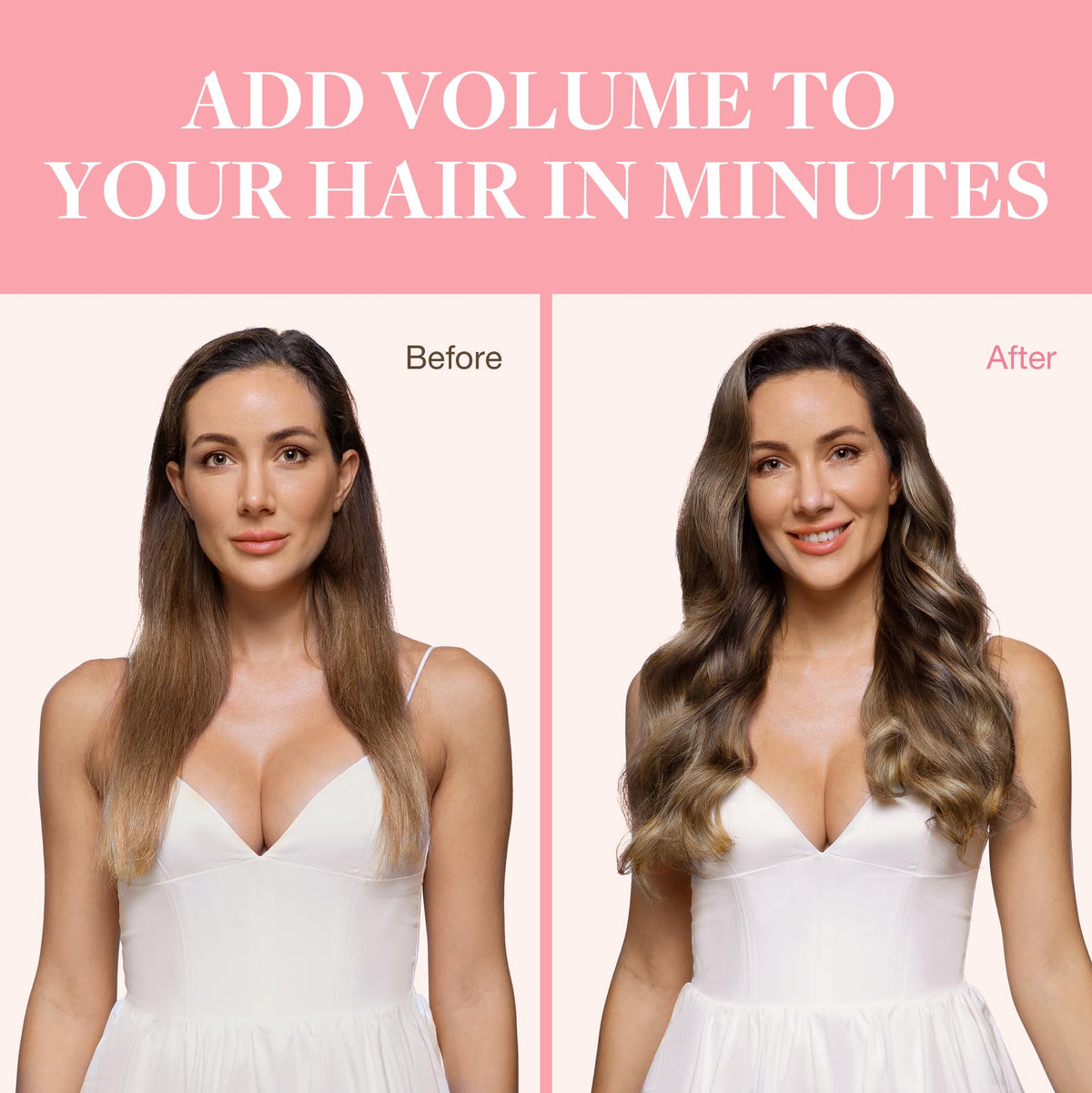 GOO GOO Clip in Hair Extensions displayed with styling tools