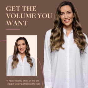 GOO GOO Clip in Hair Extensions displayed with styling tools