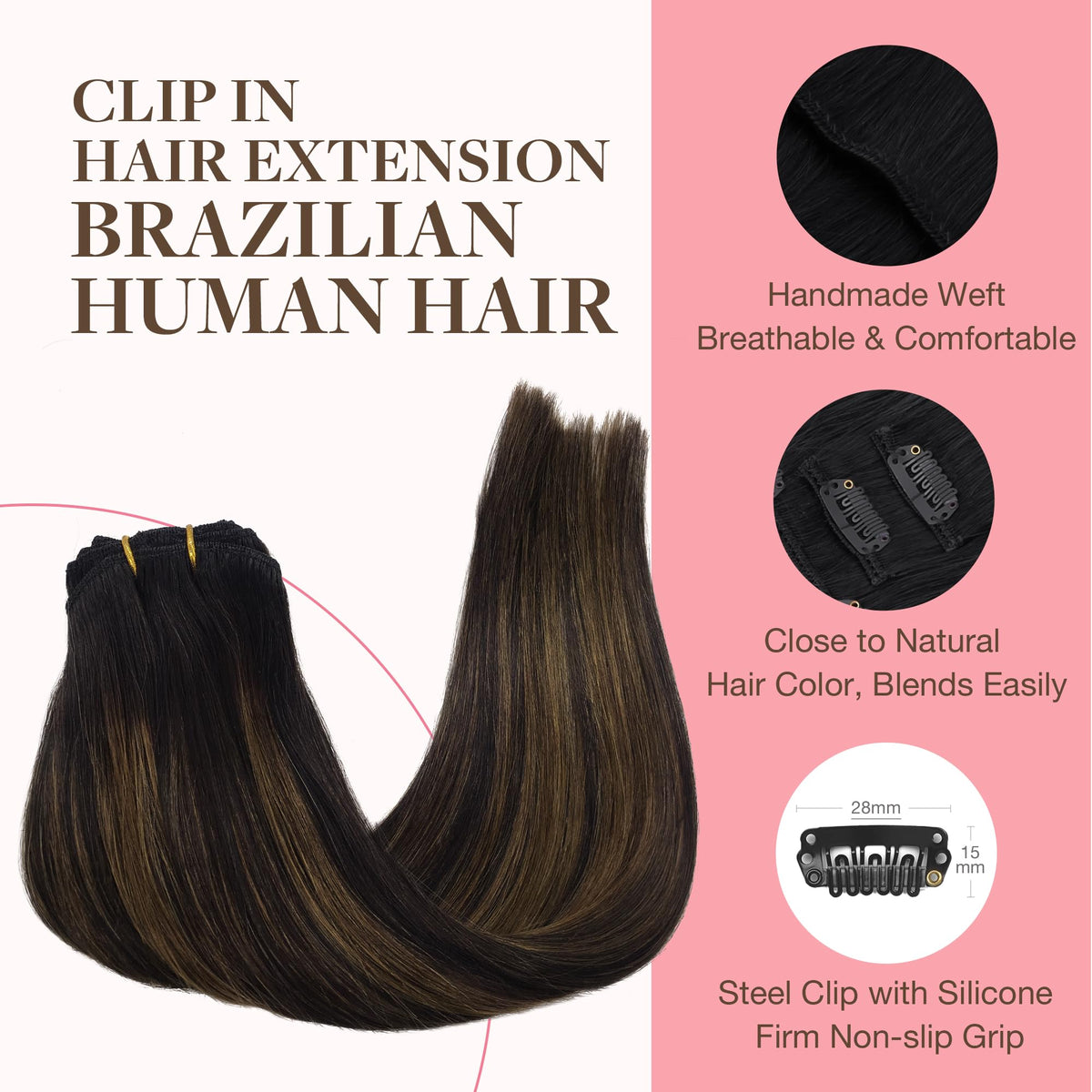 GOO GOO Clip in Hair Extensions displayed with various colour options