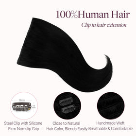 GOO GOO Clip in Hair Extensions displayed with various shades