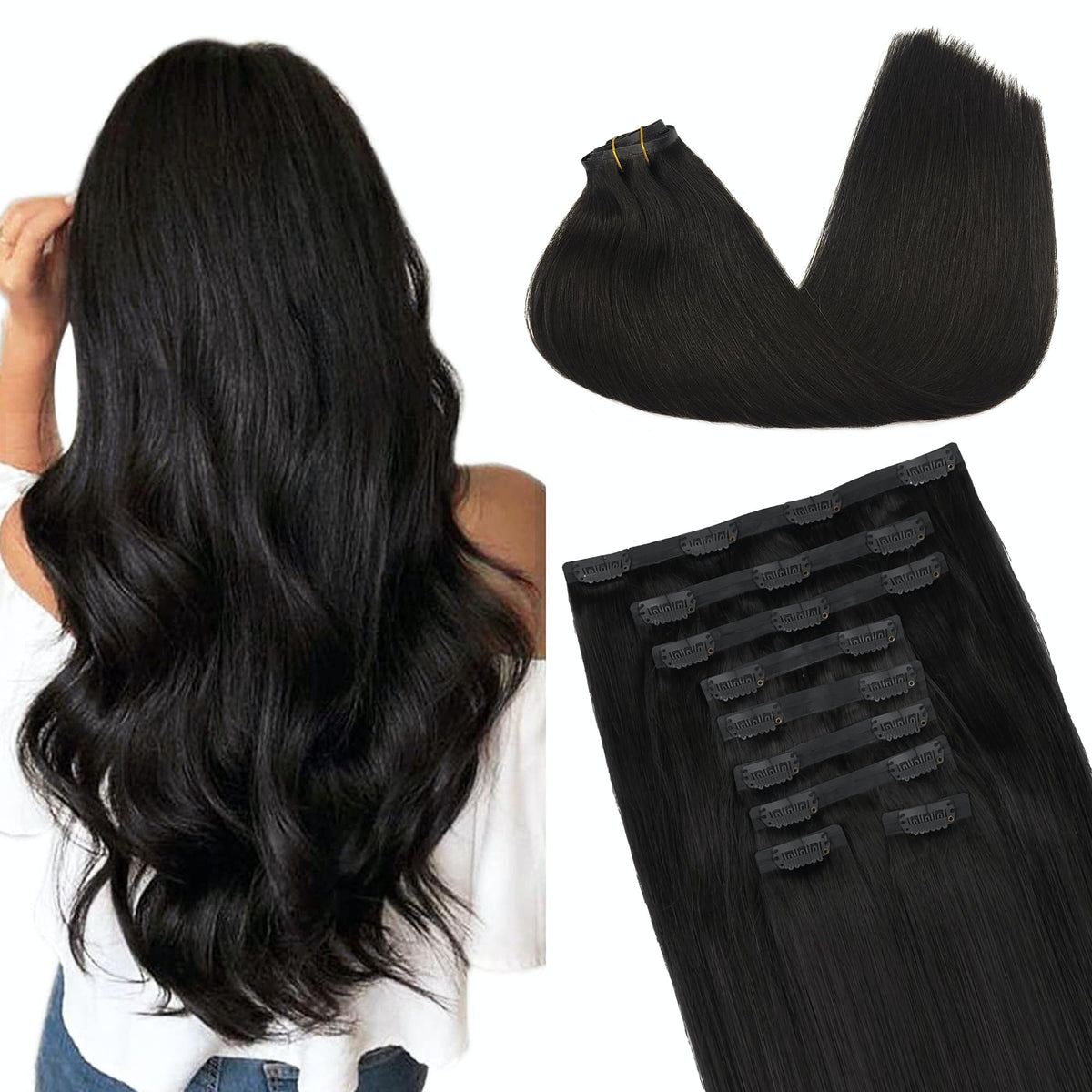 GOO GOO Clip in Hair Extensions front view