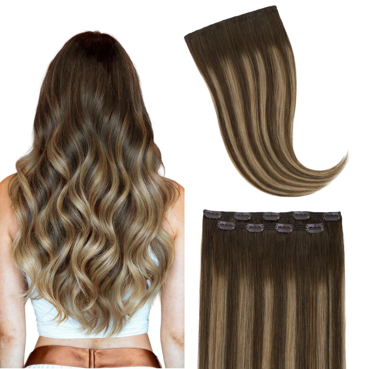 GOO GOO Clip in Hair Extensions front view