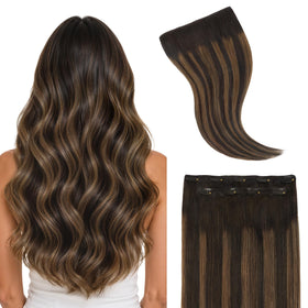 GOO GOO Clip in Hair Extensions front view in natural colour