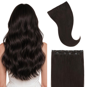 GOO GOO Clip in Hair Extensions front view showing natural colour