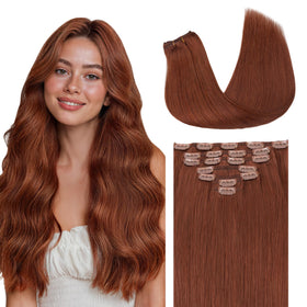 GOO GOO Clip in Hair Extensions front view showing natural texture