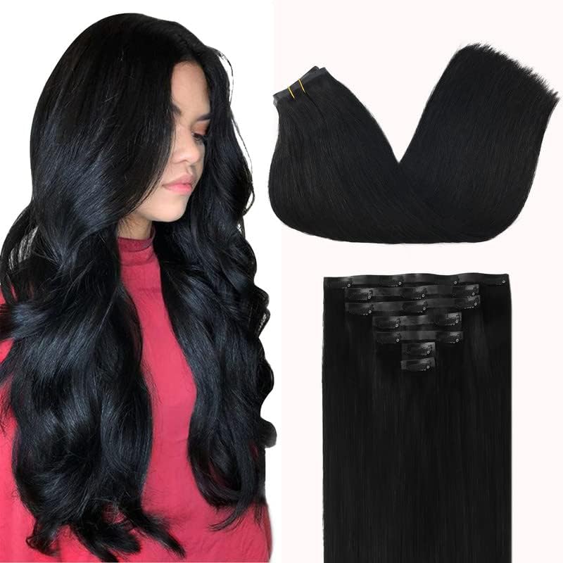 GOO GOO Clip in Hair Extensions front view showing silky texture