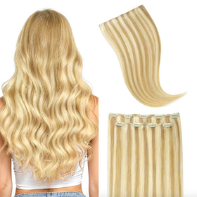 GOO GOO Clip in Hair Extensions front view with natural texture