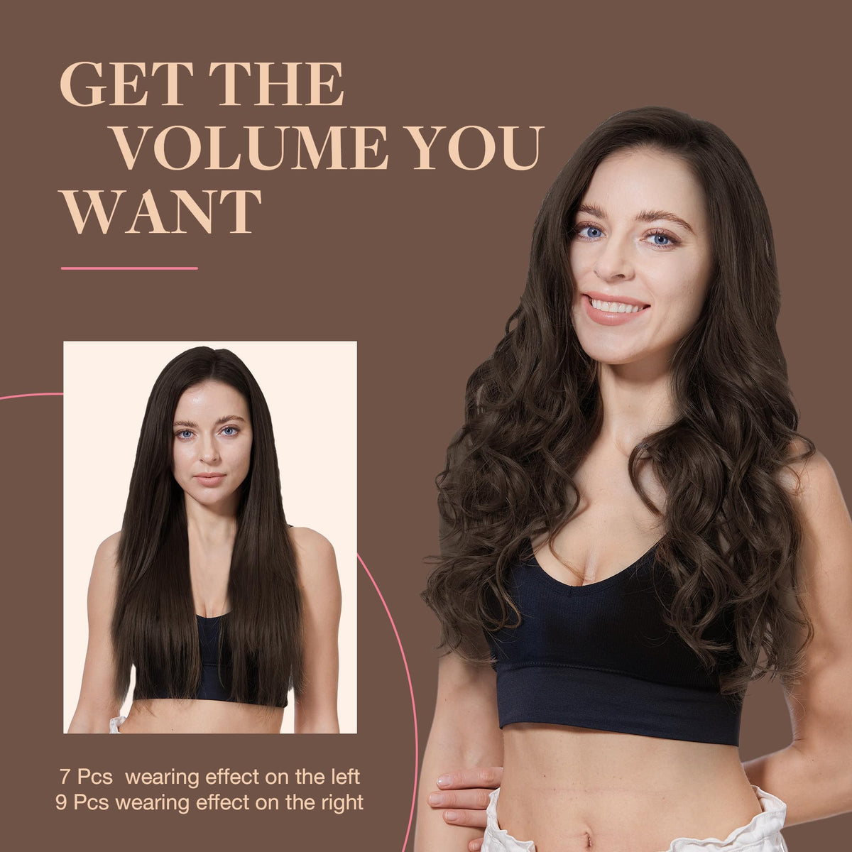 GOO GOO Clip in Hair Extensions in a styling setup