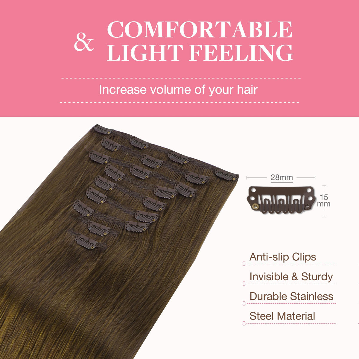 GOO GOO Clip in Hair Extensions in different colour shades