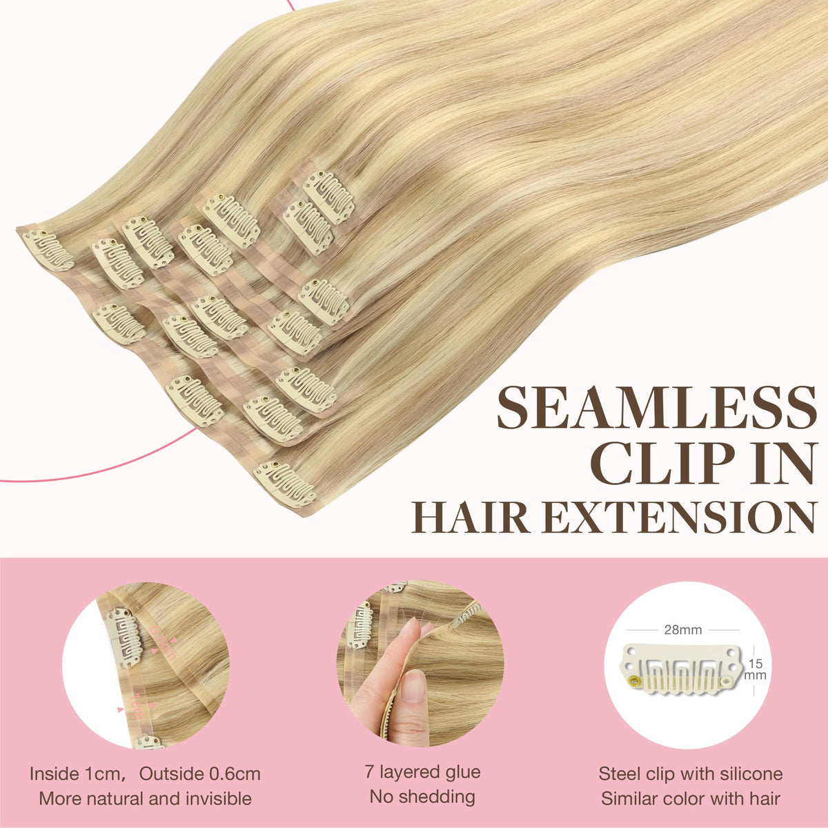 GOO GOO Clip in Hair Extensions in natural light