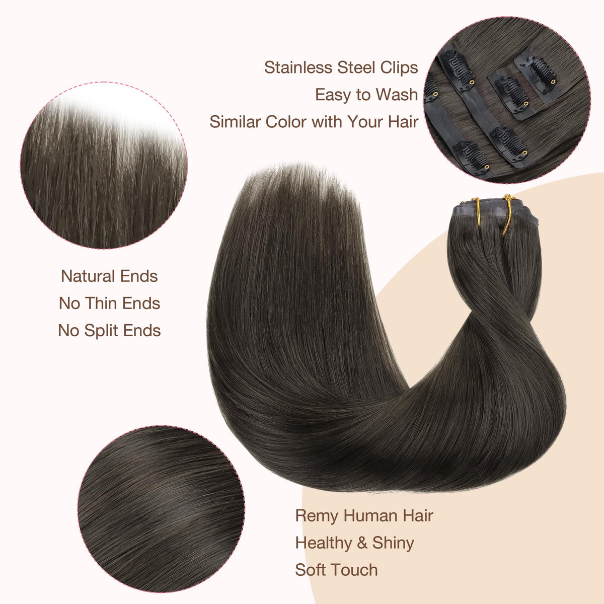 GOO GOO Clip in Hair Extensions in natural light