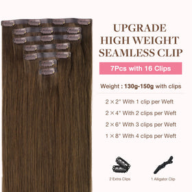 GOO GOO Clip in Hair Extensions in packaging, highlighting colour options