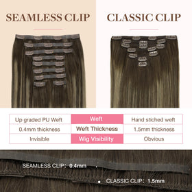 GOO GOO Clip in Hair Extensions in various shades display