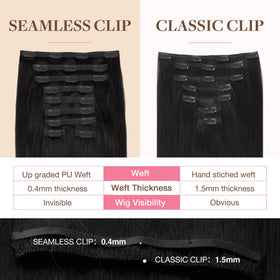 GOO GOO Clip in Hair Extensions in various shades display