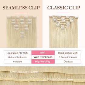 GOO GOO Clip in Hair Extensions in various shades display