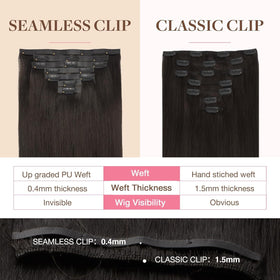 GOO GOO Clip in Hair Extensions in various shades display