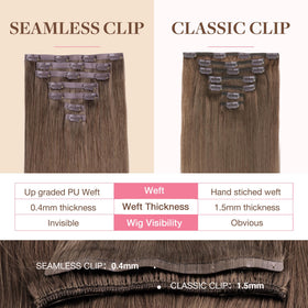 GOO GOO Clip in Hair Extensions in various shades displayed